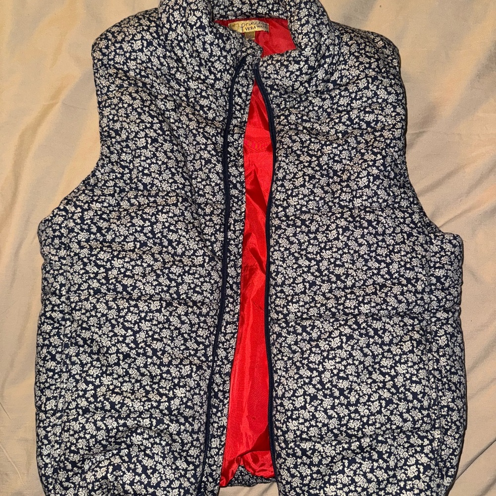 Vera Wang Floral Puffer Vest